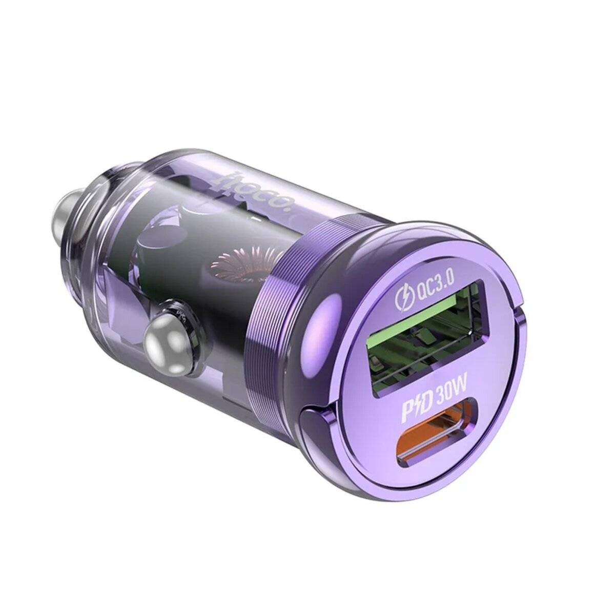 HOCO Autoladegerät Typ C PD30W + USB QC3.0 Z53A Schnelladegerät Lila-1