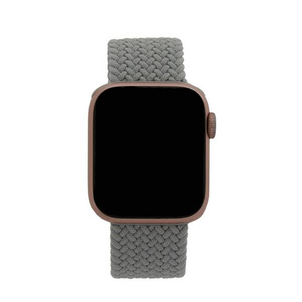 Elastisches Band für Smartwatch kompatibel mit Apple Watch Serie Hellgrau 42/45/49 mm M