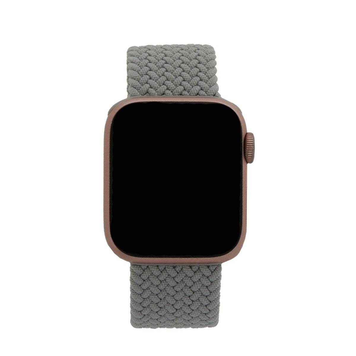 Elastisches Band für Smartwatch kompatibel mit Apple Watch Serie Hellgrau 38/40/41 mm XS-0
