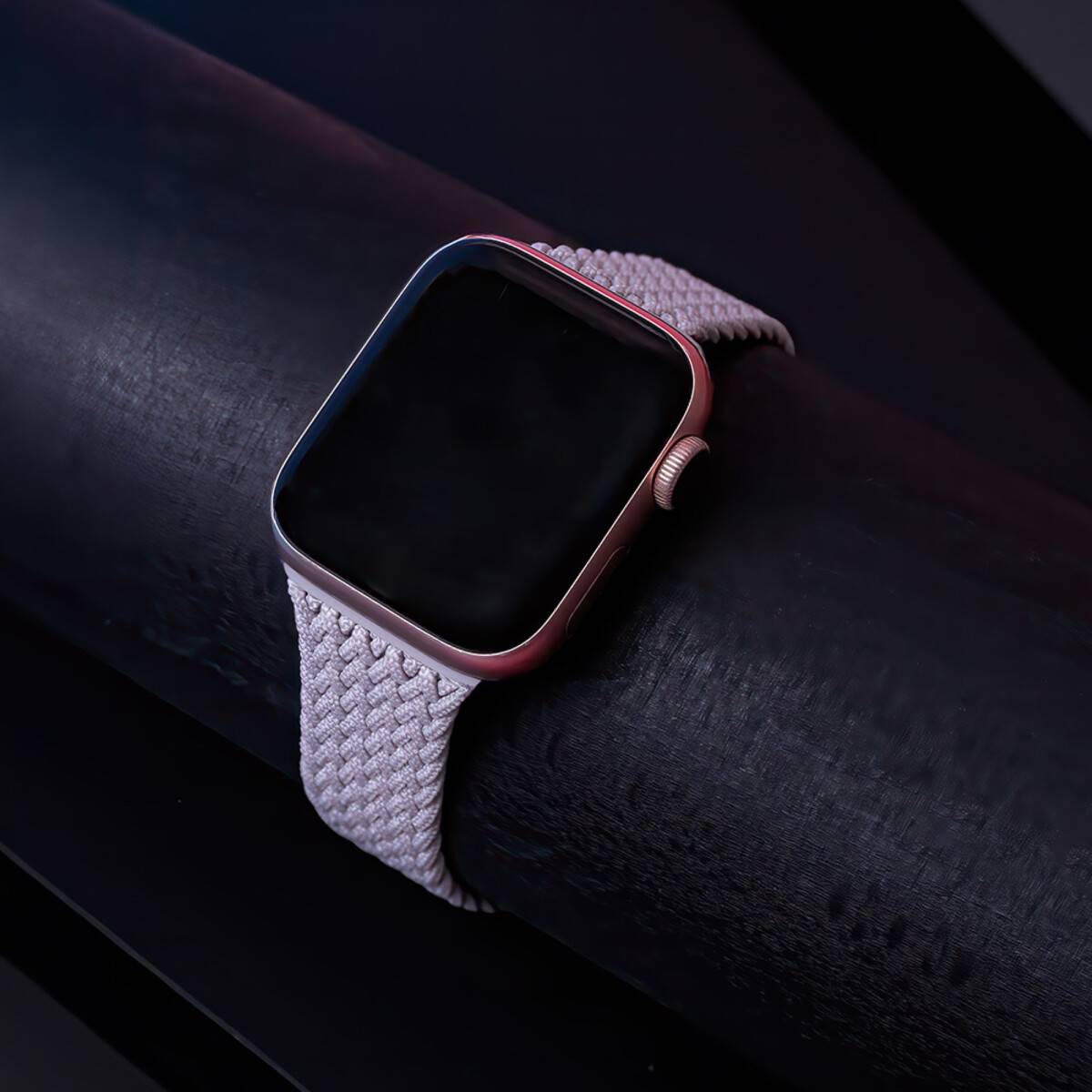Elastisches Band für Smartwatch kompatibel mit Apple Watch Serie Hellgrau 38/40/41 mm XS-1