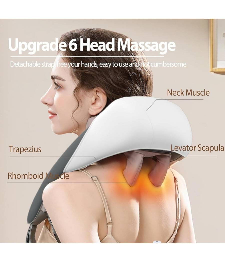 Massaggiatore Per Collo Schiena Spalle Gambe Calore Massaggiante Ricaricabile 5d --2