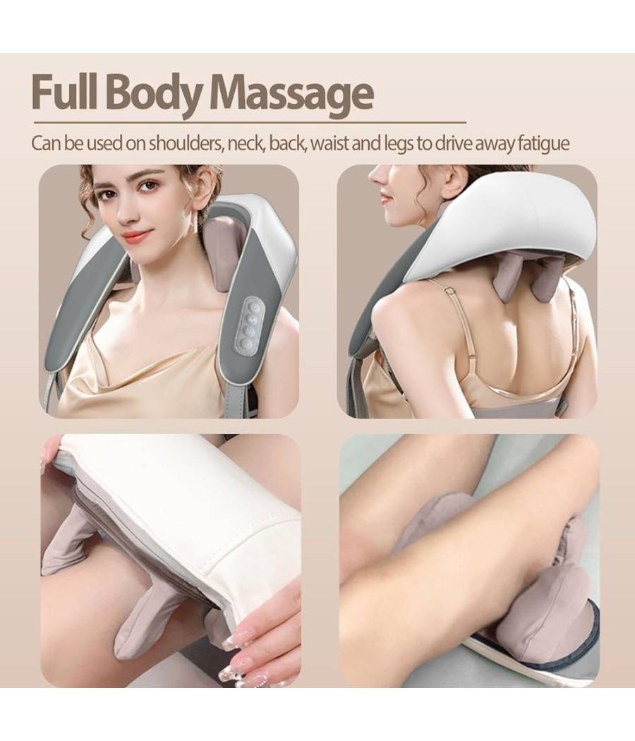 Massaggiatore Per Collo Schiena Spalle Gambe Calore Massaggiante Ricaricabile 5d --3