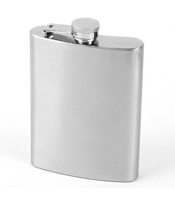Fiaschetta In Acciaio Inox 240 Ml Per Whisky Brandy Rum Vodka Tascabile Viaggio -
