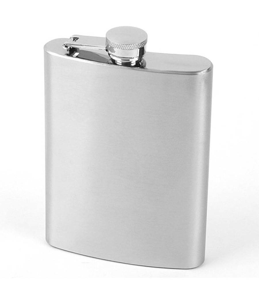 Fiaschetta In Acciaio Inox 240 Ml Per Whisky Brandy Rum Vodka Tascabile Viaggio --0