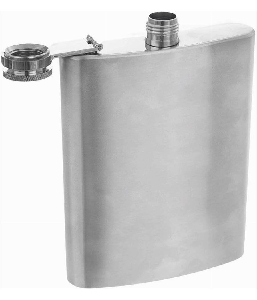 Fiaschetta In Acciaio Inox 240 Ml Per Whisky Brandy Rum Vodka Tascabile Viaggio --2