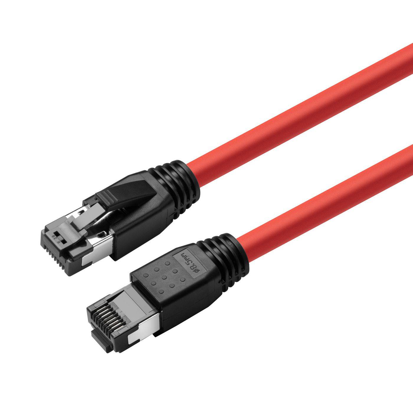MicroConnect - Patch-Kabel - RJ-45 (M) zu RJ-45 (M) - 50 cm - S/FTP - CAT 8.1 - halogenfrei, ohne Haken - Rot-0