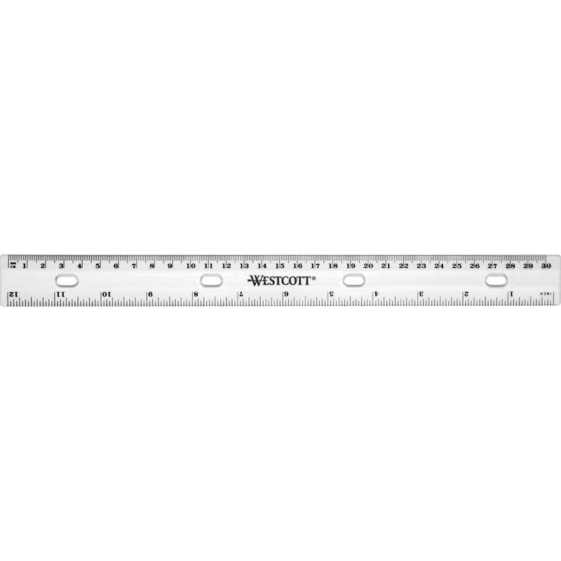 Righe WESTCOTT Righello in plastica per classificare 31 cm trasparente-0