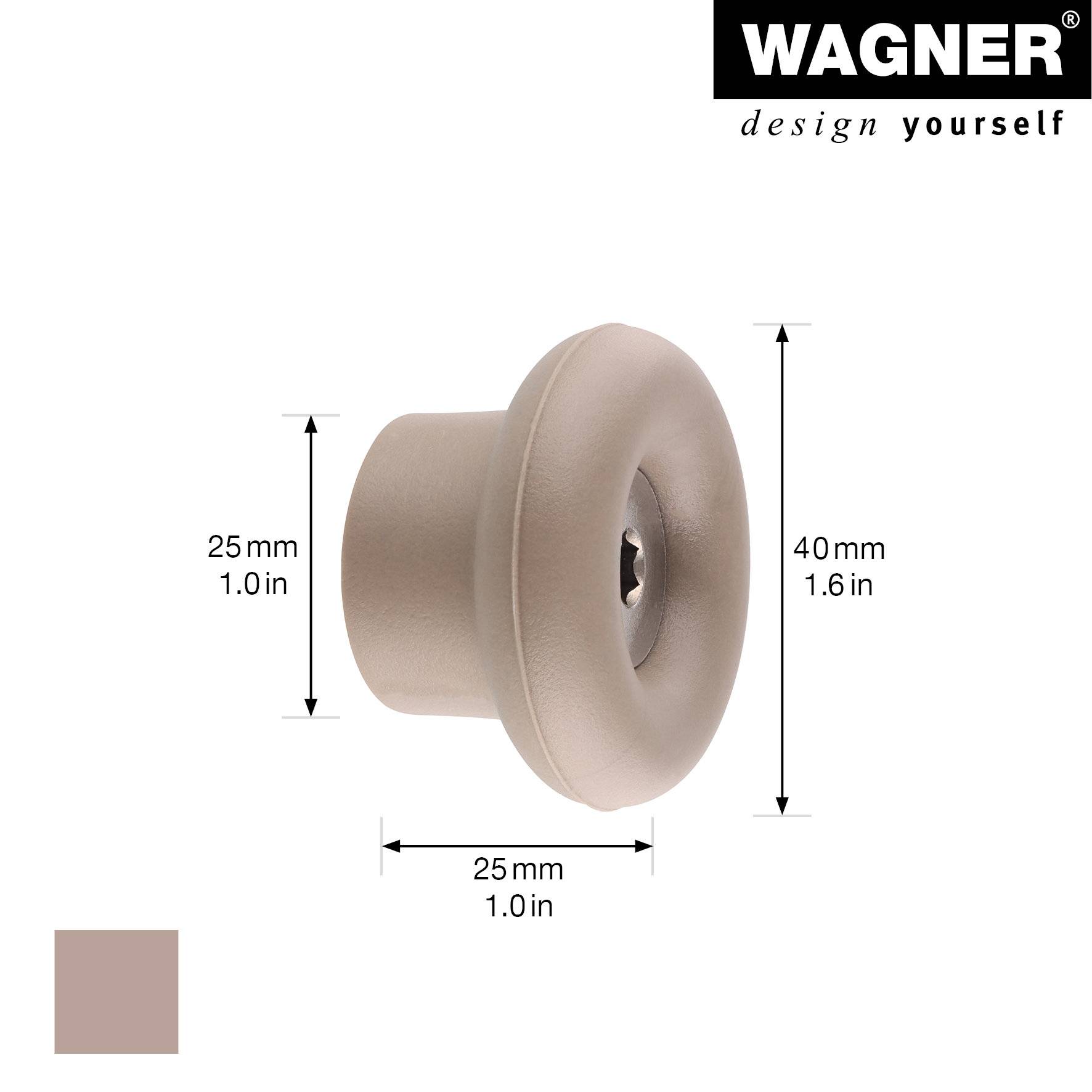 Wagner design yourself Garderobenhaken DOT GH 0221 mit 1 Haken taupe 1 St. (17022121)-1