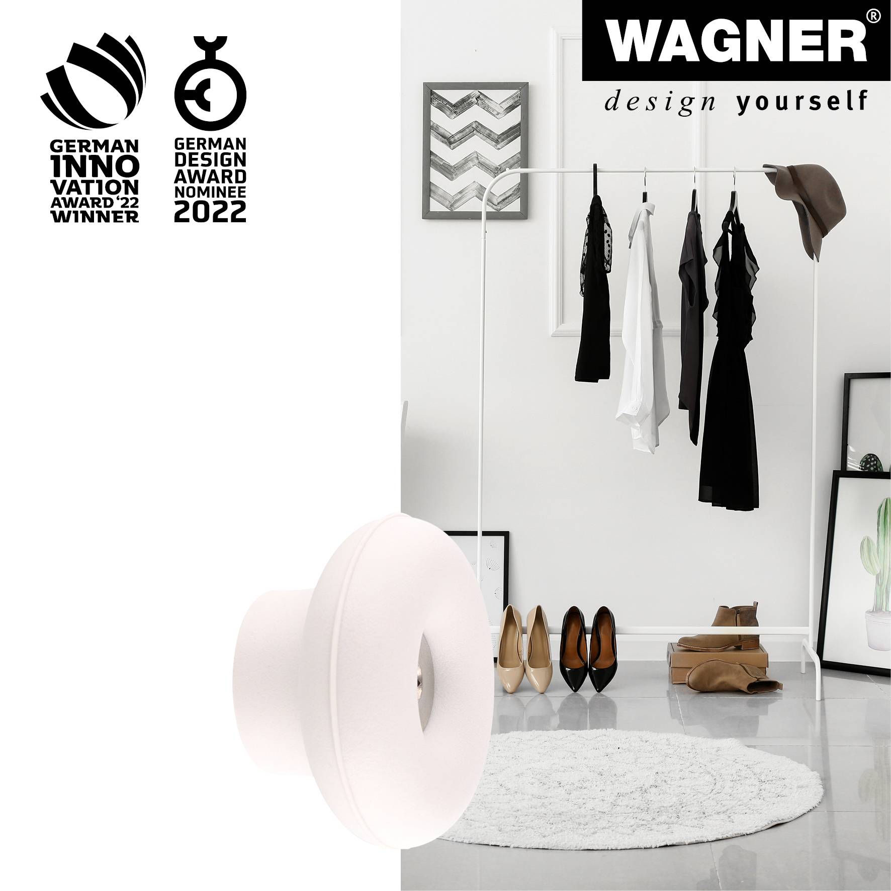 Wagner design yourself Garderobenhaken DOT GH 0214 mit 1 Haken grau 1 St. (17021421)-2
