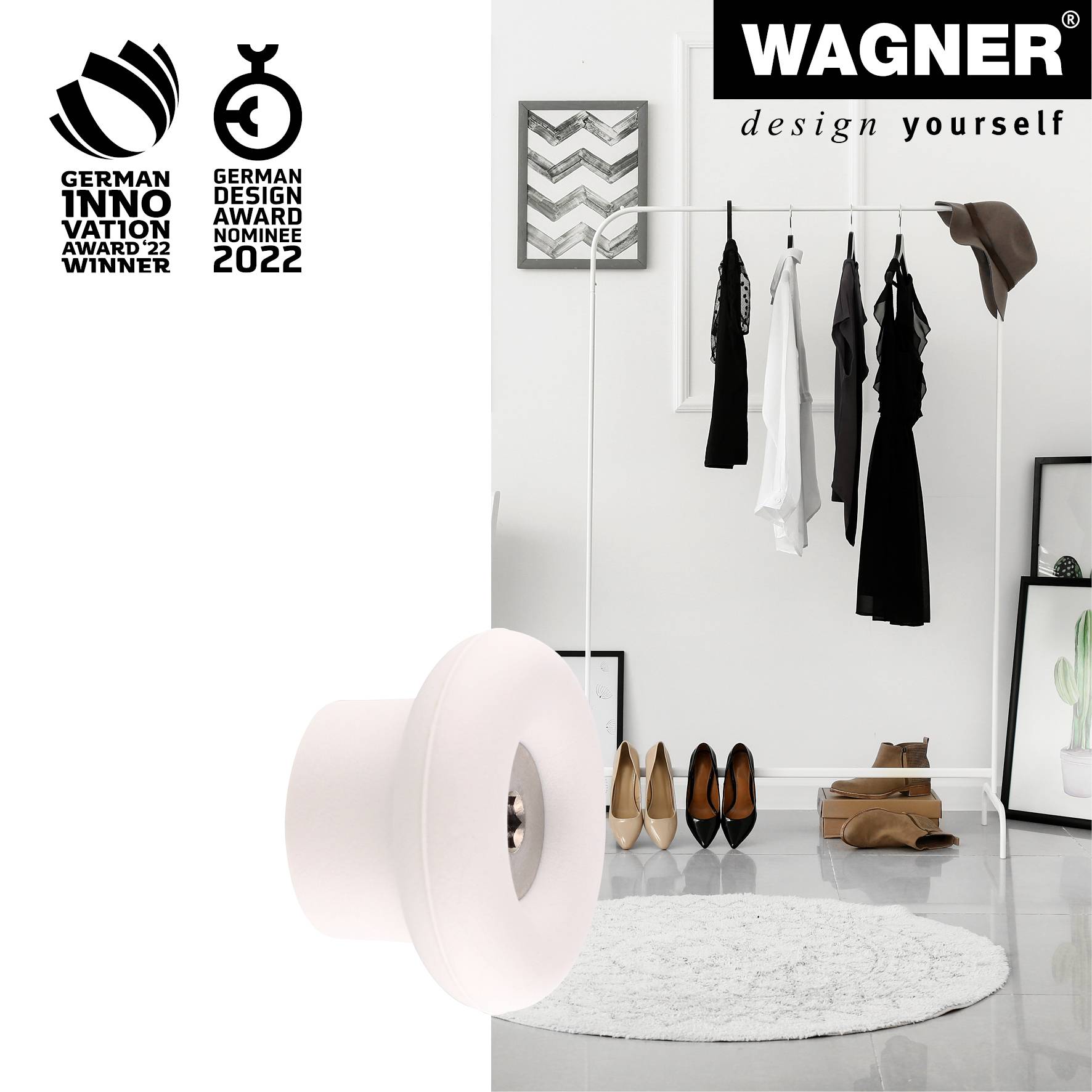 Wagner design yourself Garderobenhaken DOT GH 0213 mit 1 Haken grau 1 St. (17021321)-2