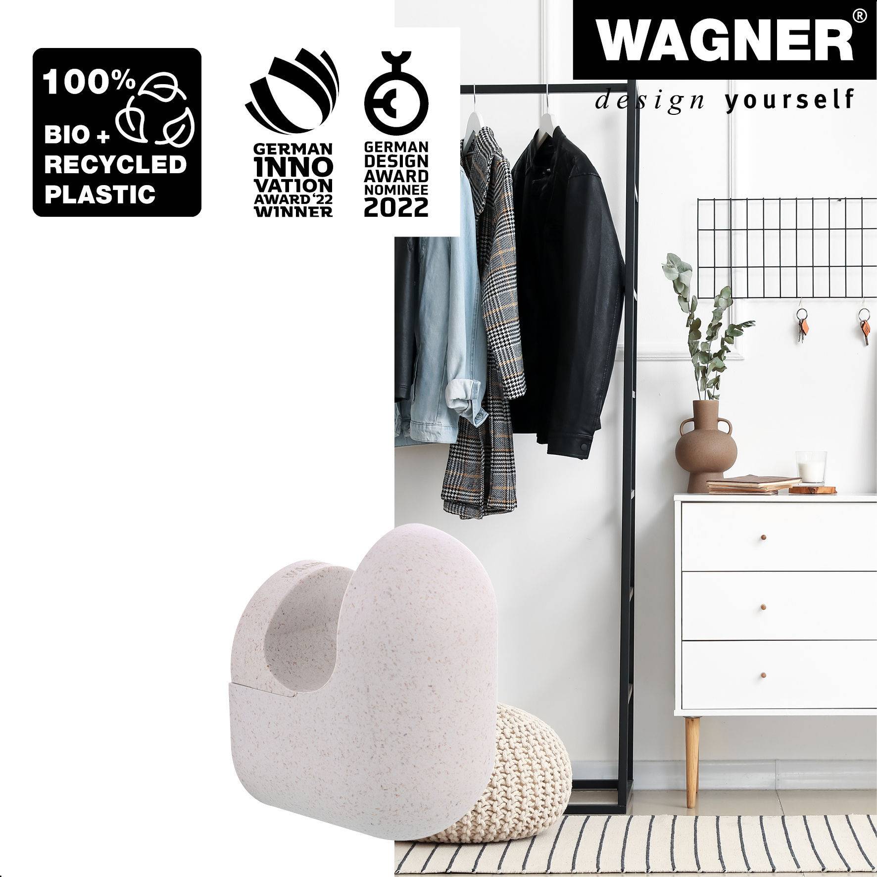 Wagner design yourself Garderobenhaken PILL WH 0414 mit 1 Haken grau 1 St. (17041421)-2