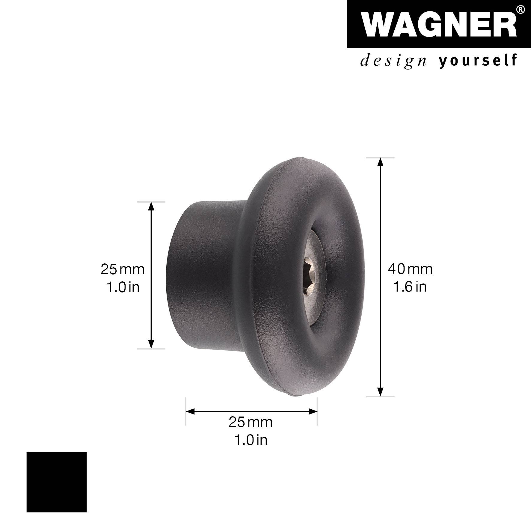 Wagner design yourself Garderobenhaken DOT GH 0201 mit 1 Haken schwarz 1 St. (17020121)-1