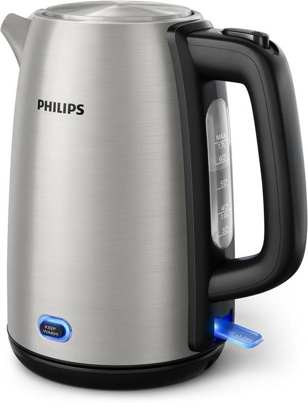 Philips Viva Collection HD9353/90 Wasserkocher 1,7 l 2060 W Schwarz - Edelstahl (HD9353/90)
