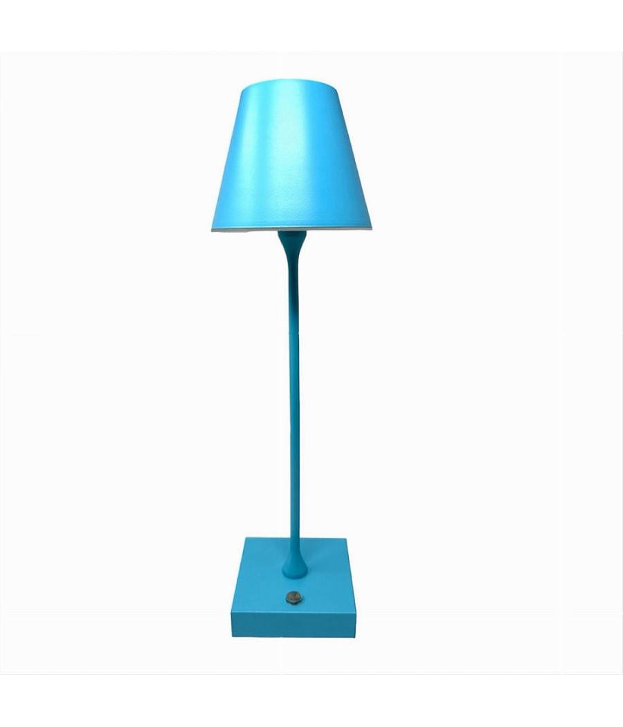 Lampada Tavolo Ricaricabile Usb 10 Watt 3 Colorazione Di Luce Vari Colori D27-3c - Azzurro-1