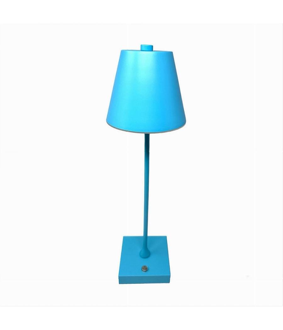 Lampada Tavolo Ricaricabile Usb 10 Watt 3 Colorazione Di Luce Vari Colori D27-3c - Azzurro-2