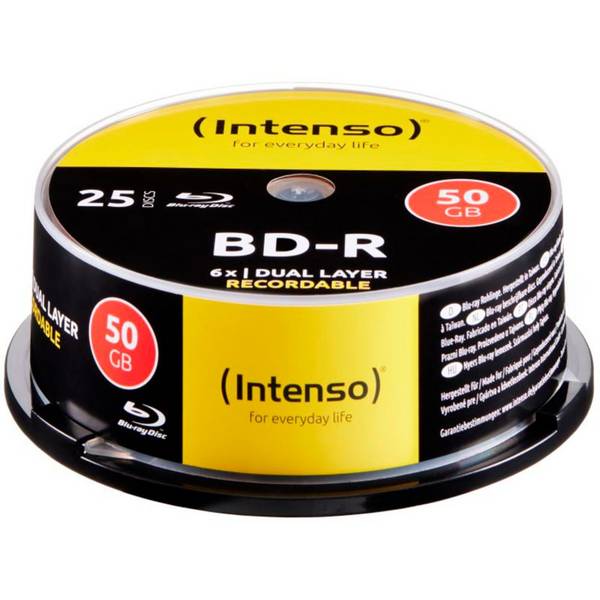 Intenso Blu-Ray Rohling BD-R 50 GB 6x Speed 25er CakeBox - 6x - Spindel (5001124)