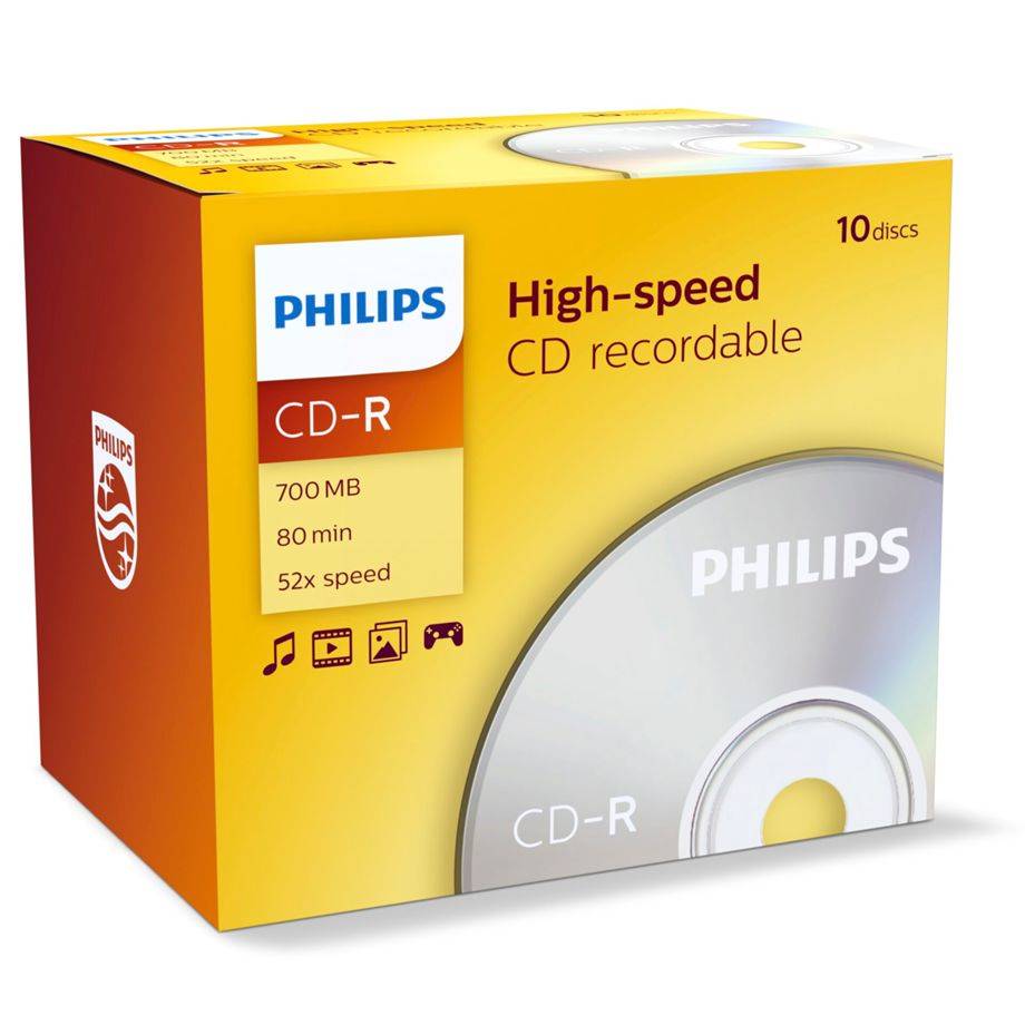 Philips - 10 x CD-R - 700MB (80 Min) 52x - Jewel Case (Schachtel) (CR7D5NJ10/00)-0