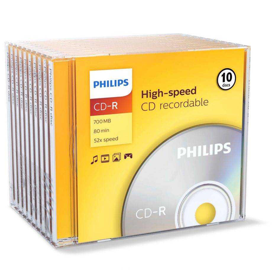 Philips - 10 x CD-R - 700MB (80 Min) 52x - Jewel Case (Schachtel) (CR7D5NJ10/00)-2