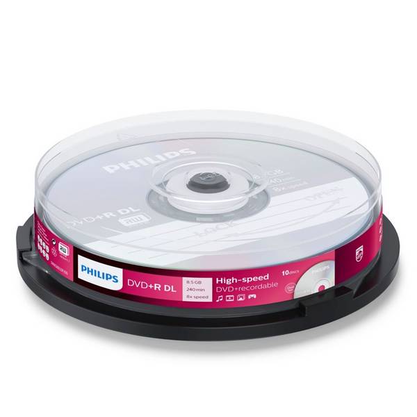 PHILIPS DVD+R 8.5 GB Data/ 240 min. Video, 8x, 10 Spindle XW