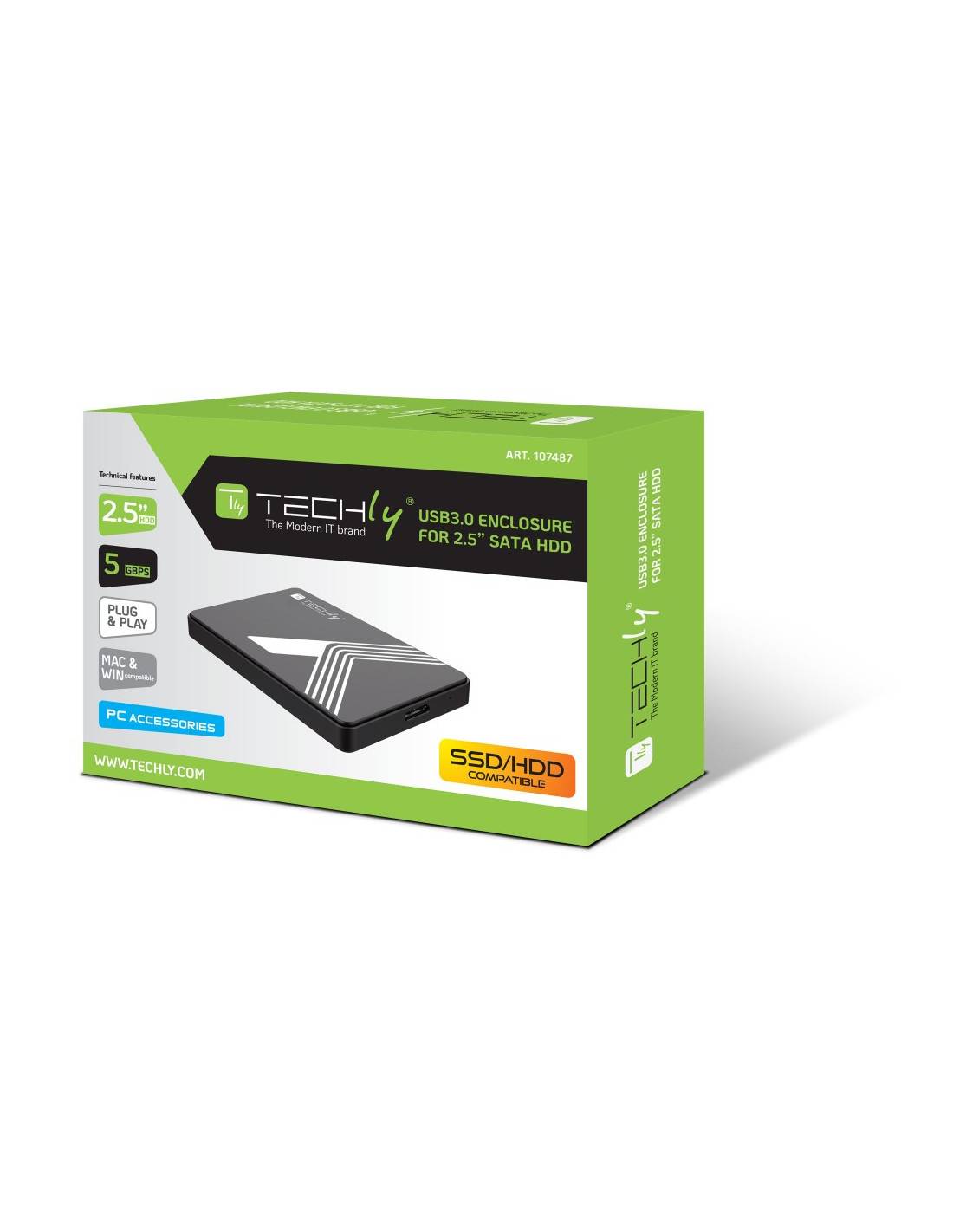 Box Esterno USB3.0 per HDD/SSD SATA 2,5" Nero-1