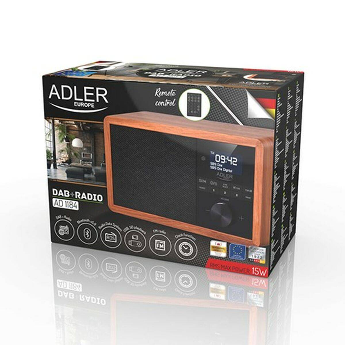 Radio Adler AD 1184 Nero Legno-4