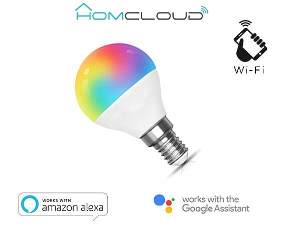 LAMPADA LED SMART EE-45WE14G RGB + BIANCO CALDO E14 G45 DIMMERABILE WIFI - ALEXA E GOOGLE HOME-0