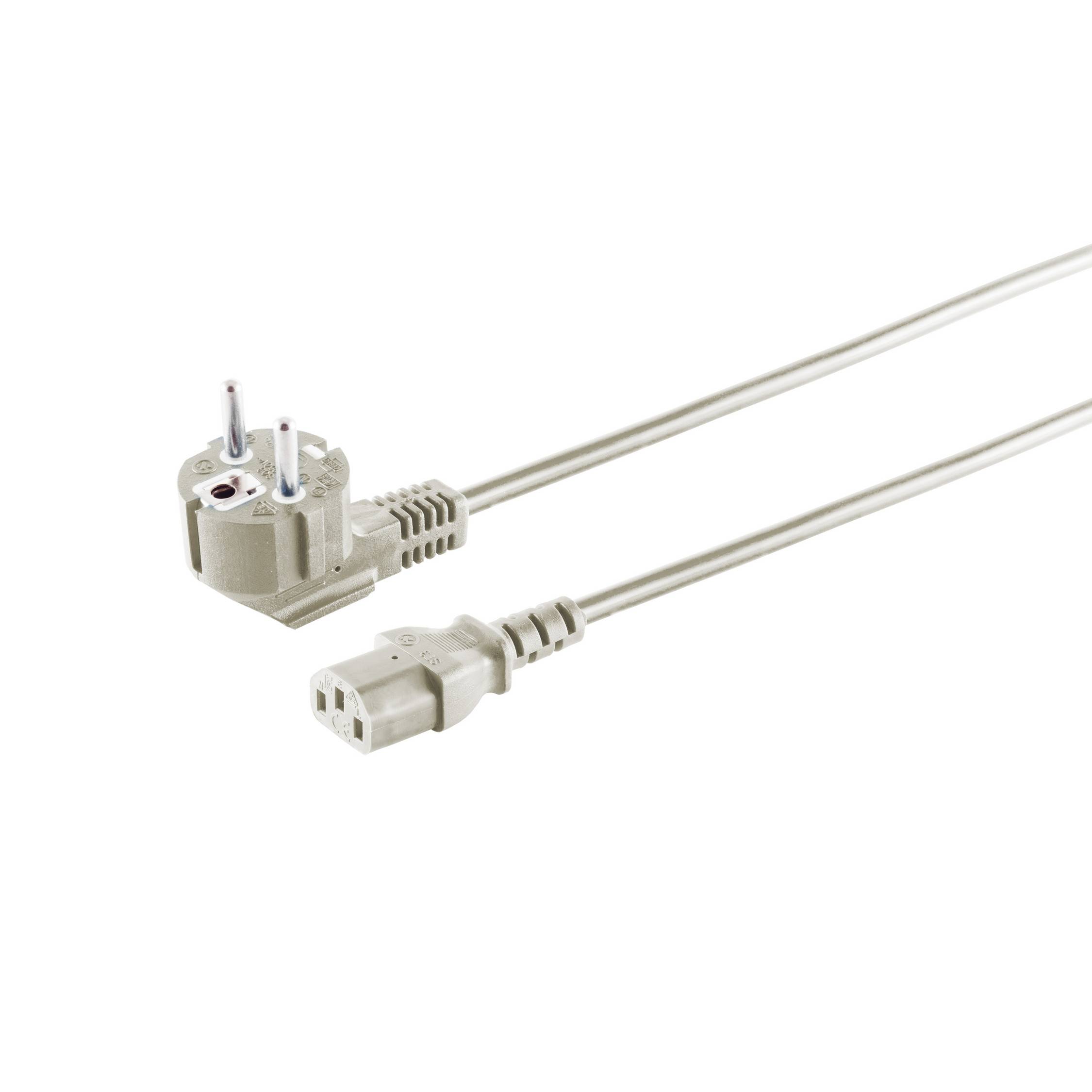S/CONN maximum connectivity Netzanschlusskabel, Schutzkontaktstecker 90° auf Kaltgerätebuchse, 230 V für Kaltgeräte, CEE