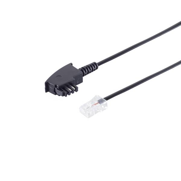 Herweck Helos - Telefonkabel - TAE-F (M) bis RJ-45 (M) - 1,0m - Schwarz (70002-1)