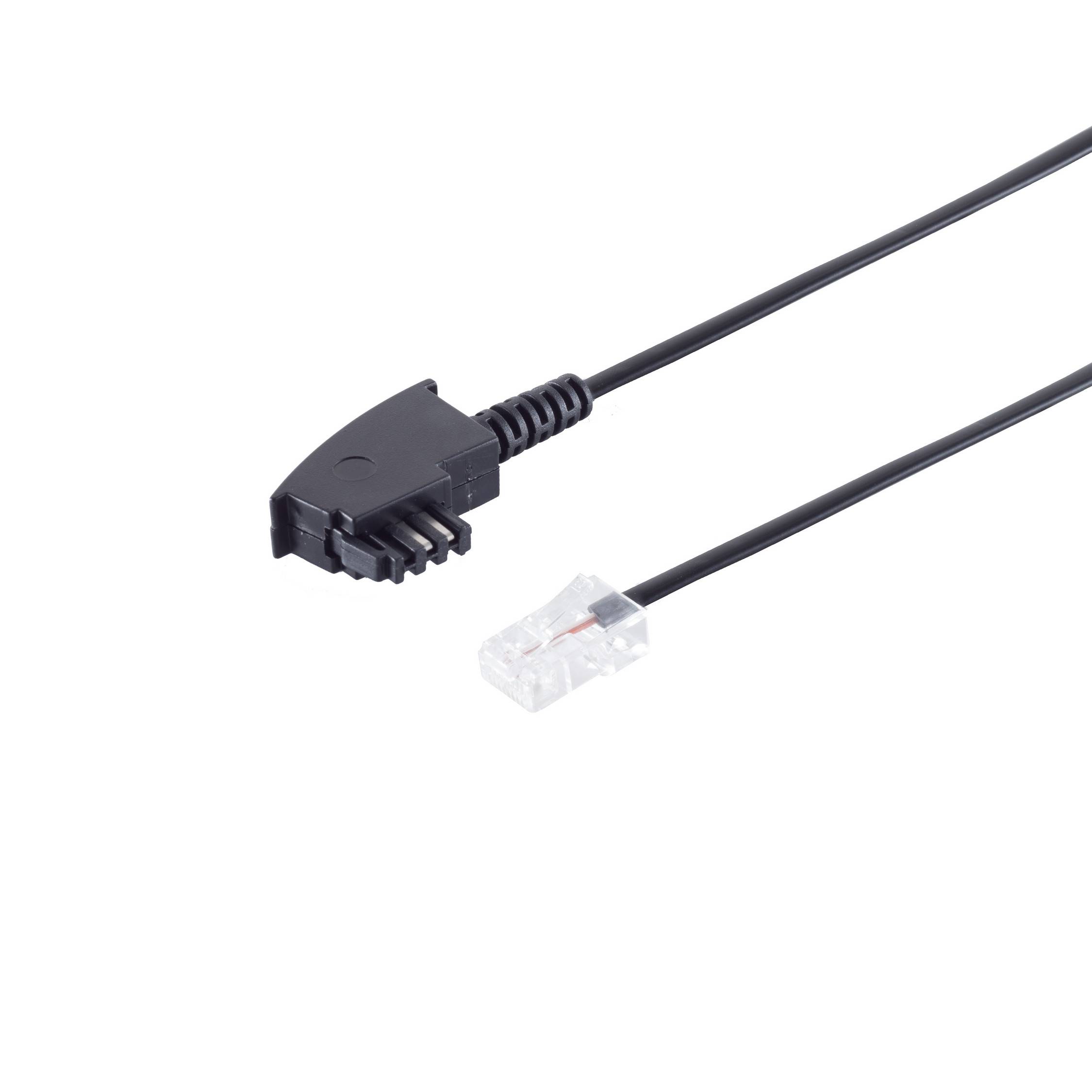 Herweck Helos - Telefonkabel - TAE-F (M) bis RJ-45 (M) - 1,0m - Schwarz (70002-1)-0