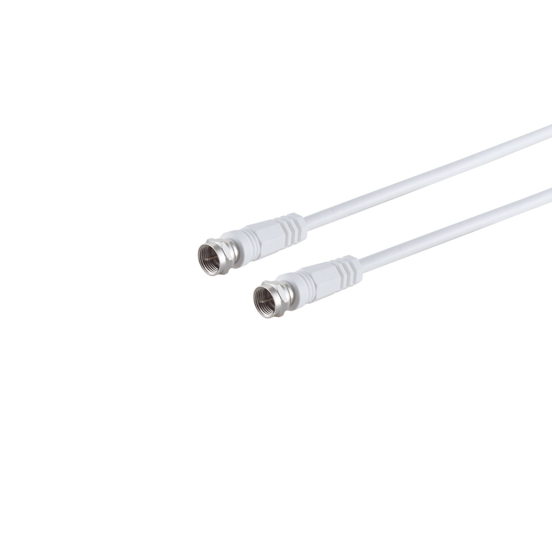 S/CONN maximum connectivity Sat-Anschlußkabel, F-Stecker - F-Stecker, 100% geschirmt, Central Pin, > 100 dB, weiß, 3,75m-0
