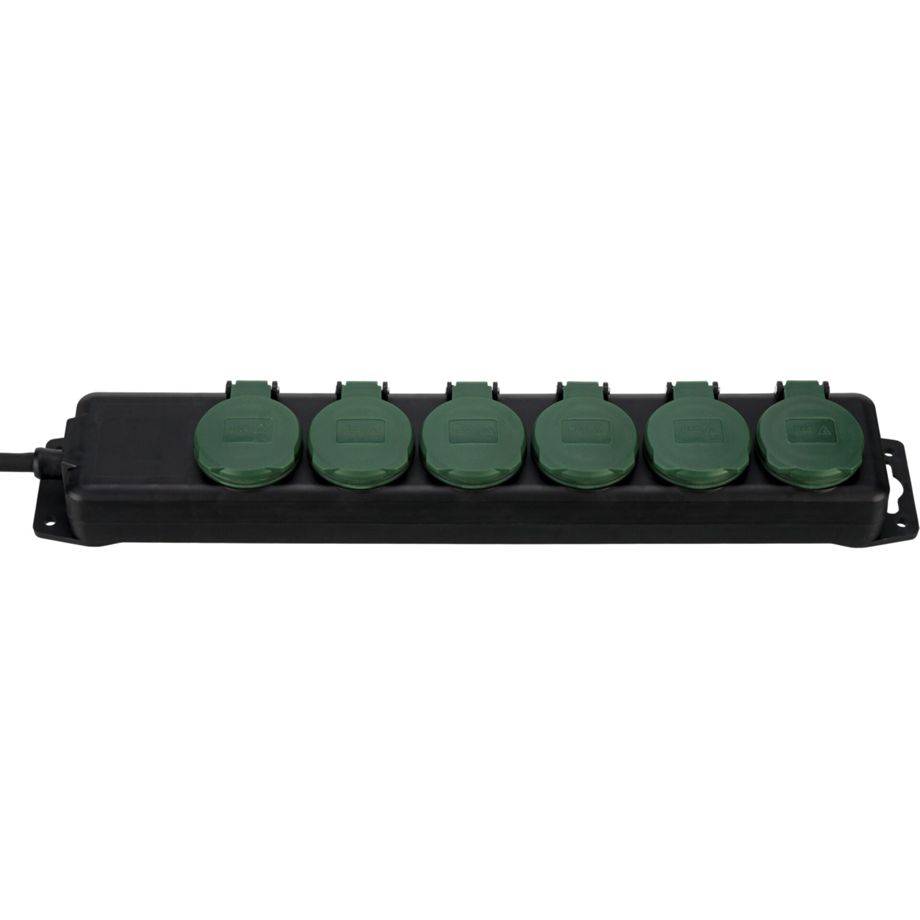 REV 0512469555 Multipresa 6 scomparti Nero, Verde Schuko 1 pz.-1