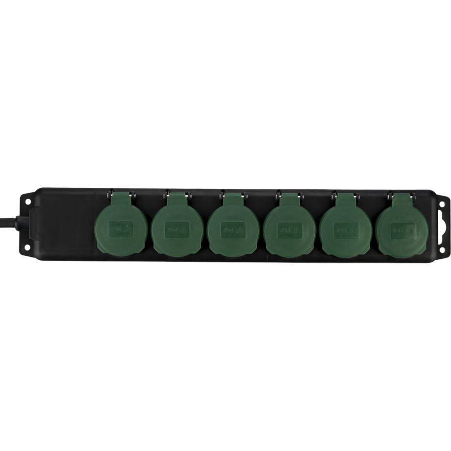 REV 0512469555 Multipresa 6 scomparti Nero, Verde Schuko 1 pz.-2