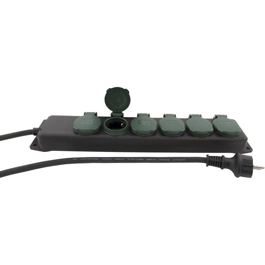 REV 0512469555 Multipresa 6 scomparti Nero, Verde Schuko 1 pz.-3