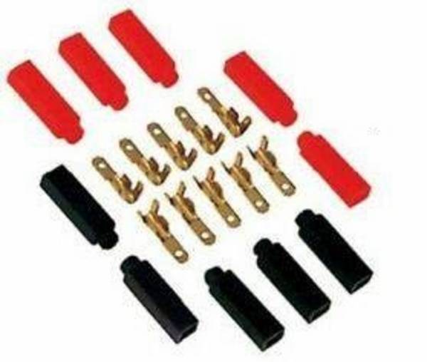 Kit faston 2.86mm maschio con coperture rosso nero 10pz GBC