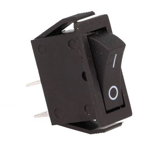 Interruttore bascula rettangolare nero ON-OFF GBC-0