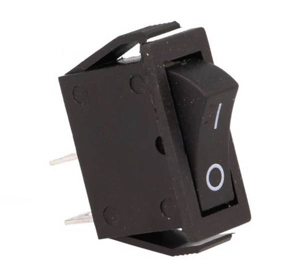 Interruttore bascula rettangolare nero ON-OFF GBC