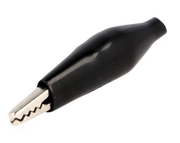 Pinza coccodrillo nera a crimpare Elcart