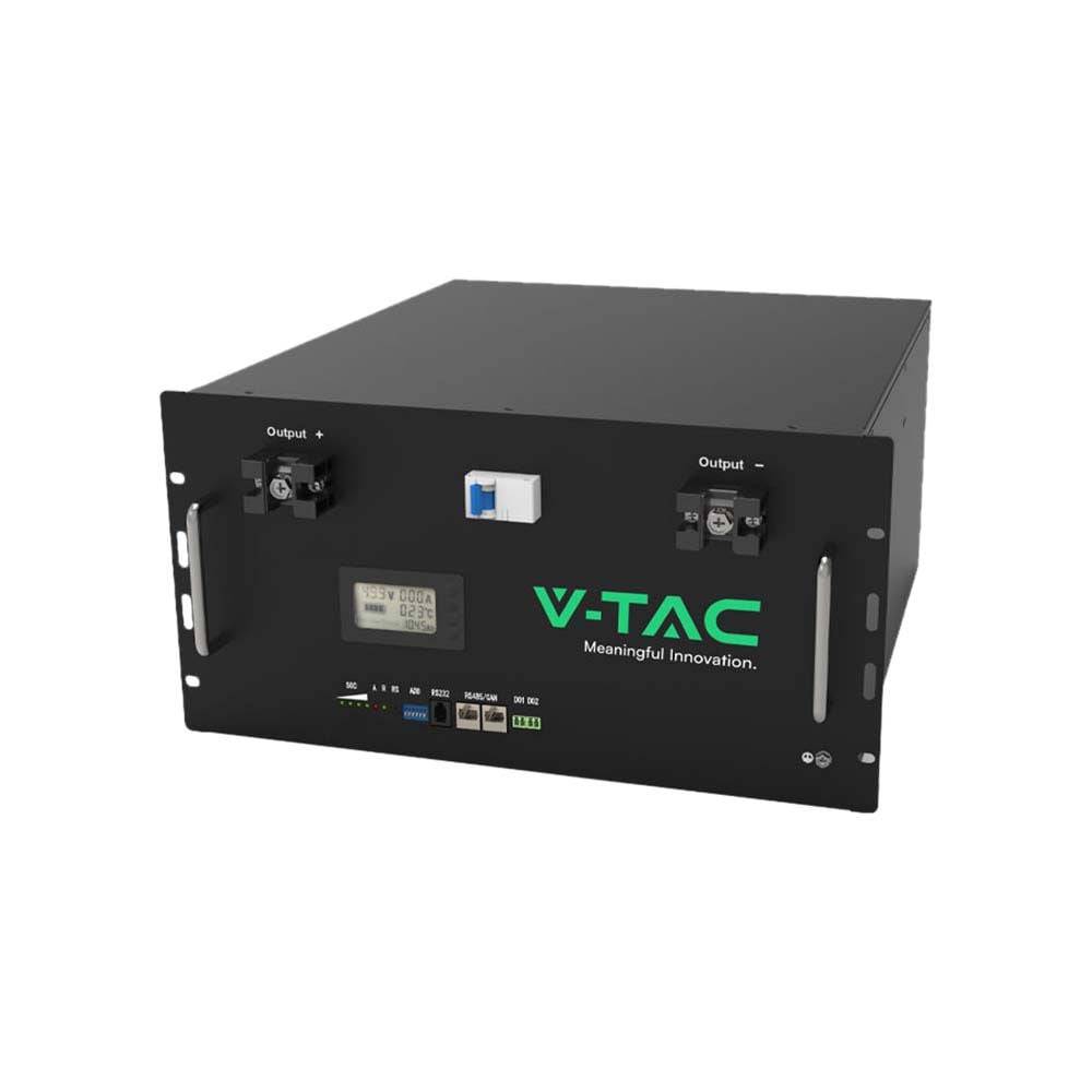 V-TAC Batteria Accumulo Rack LV 9.6kWh LFP 48V 200Ah 100A Nera CEI 0-21-0