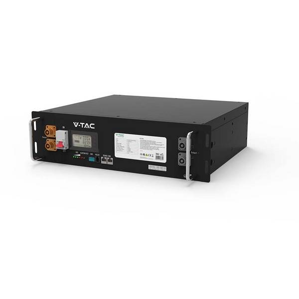 V-TAC Batteria di Accumulo Rack LV 5.12kWh LFP 51.2V 100Ah 100A Nera CEI 0-21