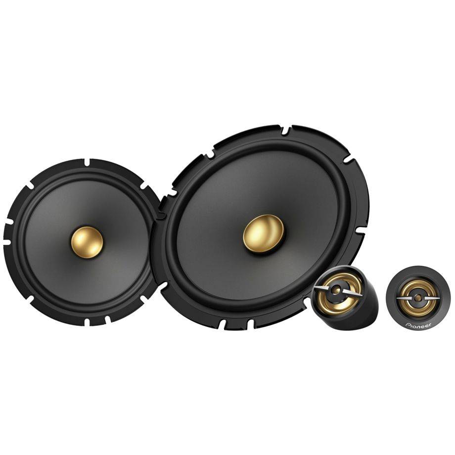 Pioneer TS-A1601C. Lautsprechertyp: 2-Wege, Spitzenstrom: 350 W, Bemessungsleistung: 80 W. Montagetiefe: 6,7 cm, Tieftön-0