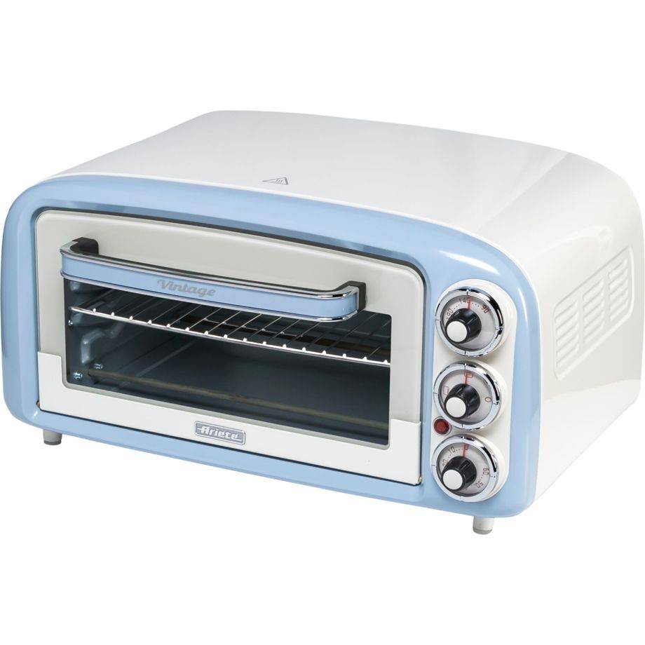 Ariete 979 Forno Elettrico di Design 18 Litri - Ideale per pizza da 30 cm - Doppio vetro - 1380 Watt - Acciaio Inox - Li-0