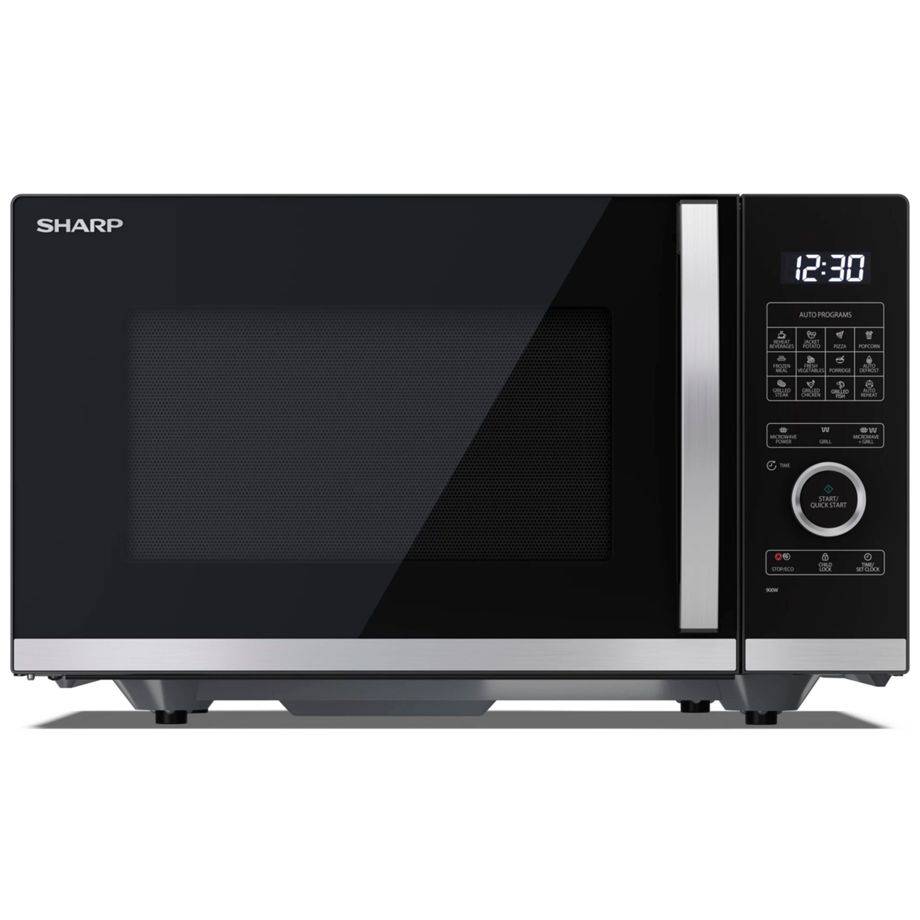 Sharp YC-QG254AE-B Mikrowelle Schwarz 900 W - Kapazität: 25 Liter - Mikrowellenleistungsstufen: 10 - Steuerungstyp: Halb-0