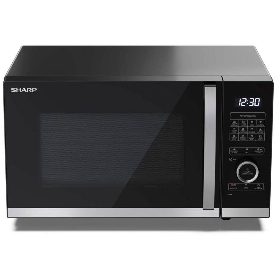 Sharp YC-QG254AE-B Mikrowelle Schwarz 900 W - Kapazität: 25 Liter - Mikrowellenleistungsstufen: 10 - Steuerungstyp: Halb-1