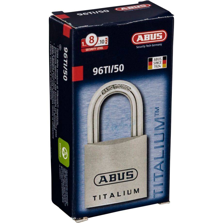 ABUS Vorhangschloss 96 TITALIUM - Herkömmliches Vorhängeschloss - Tastensperre - Unterschiedliche Schließung - Aluminium-2