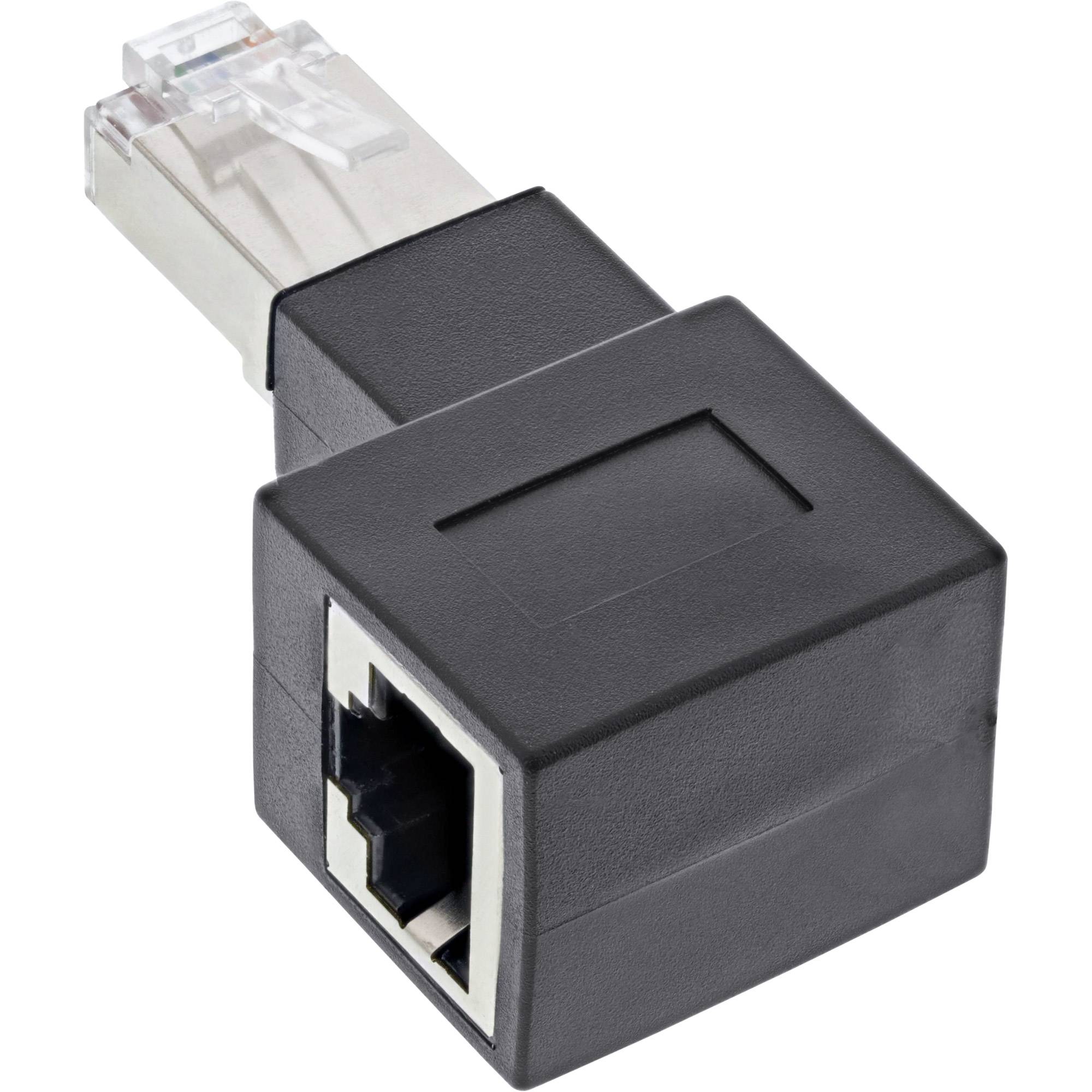 InLine Patchkabel-Adapter Cat.6A - RJ45 Stecker/Buchse - 90° rechts gewinkelt-0