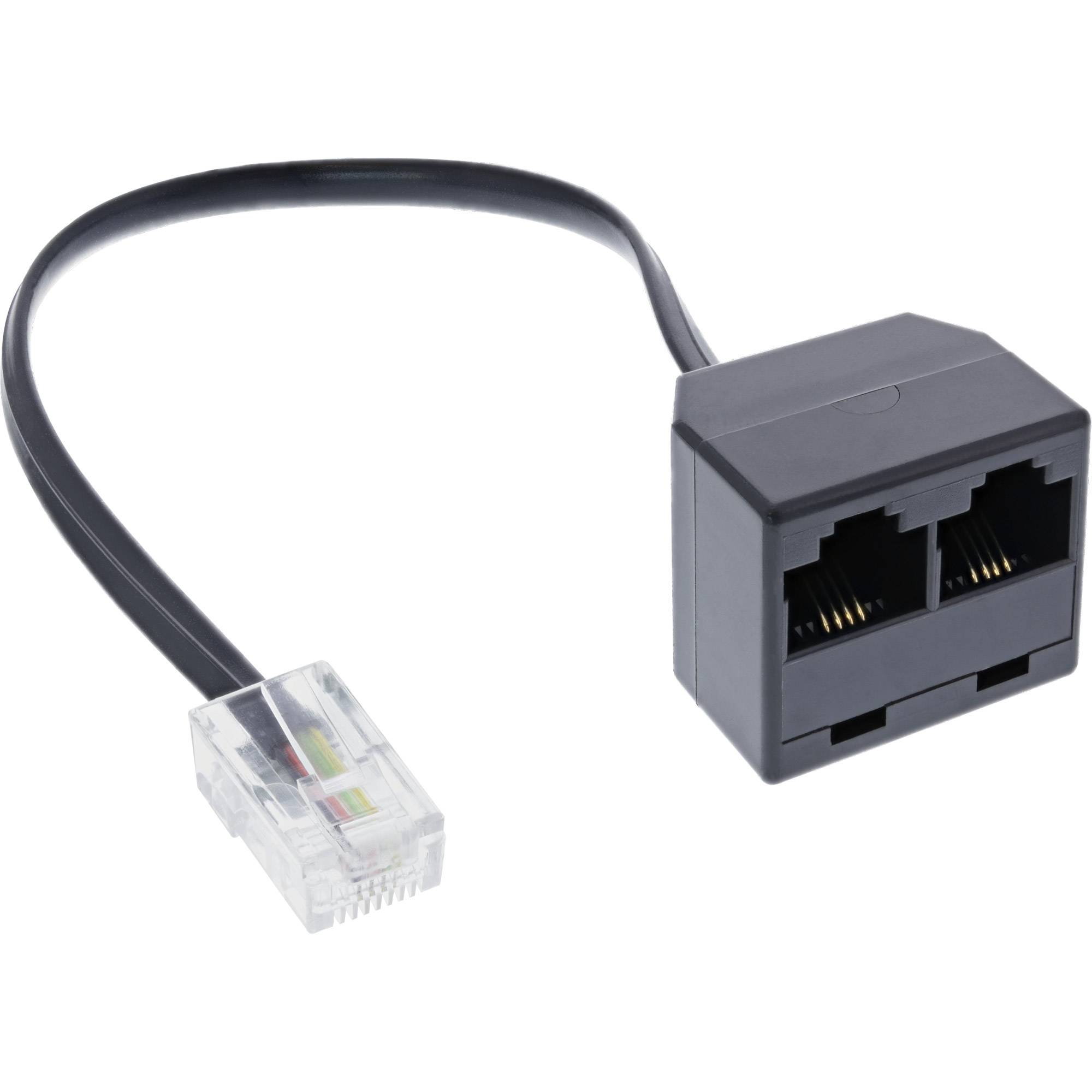InLine ISDN Verteiler 1x RJ45 ST / 2x RJ45 BU - (8P4C) - o. Endwiderstände - 0,15m-0
