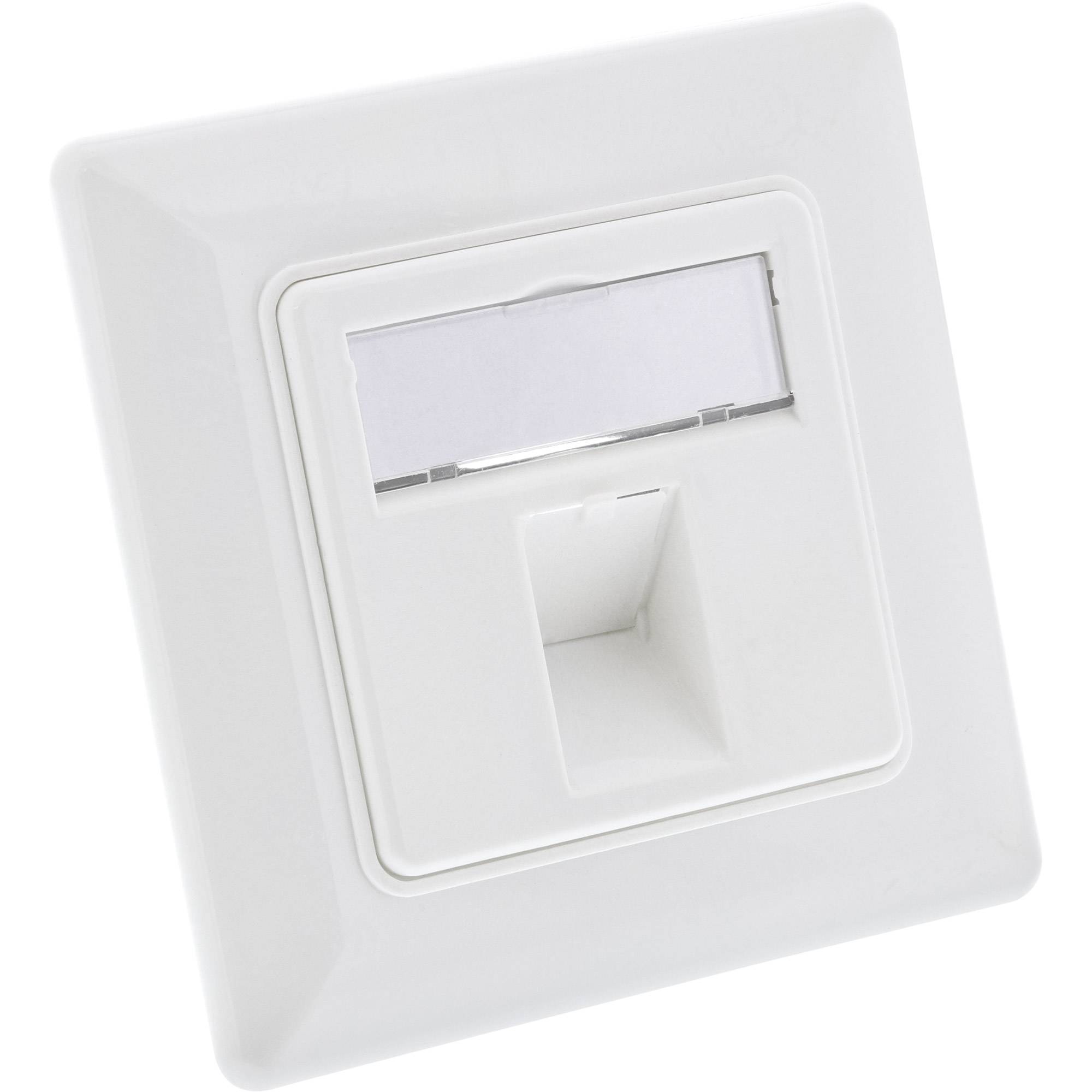 InLine Rahmenset für 1x RJ45 Bu/LSA Einsatz - Keystone SNAP-In - weiß RAL9010-0
