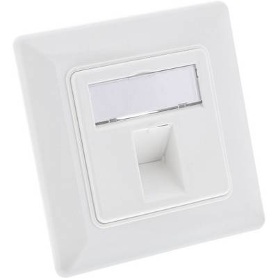 InLine Rahmenset für 1x RJ45 Bu/LSA Einsatz - Keystone SNAP-In - weiß RAL9010-0