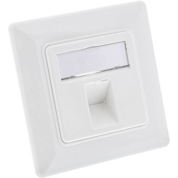 InLine Rahmenset für 1x RJ45 Bu/LSA Einsatz - Keystone SNAP-In - weiß RAL9010