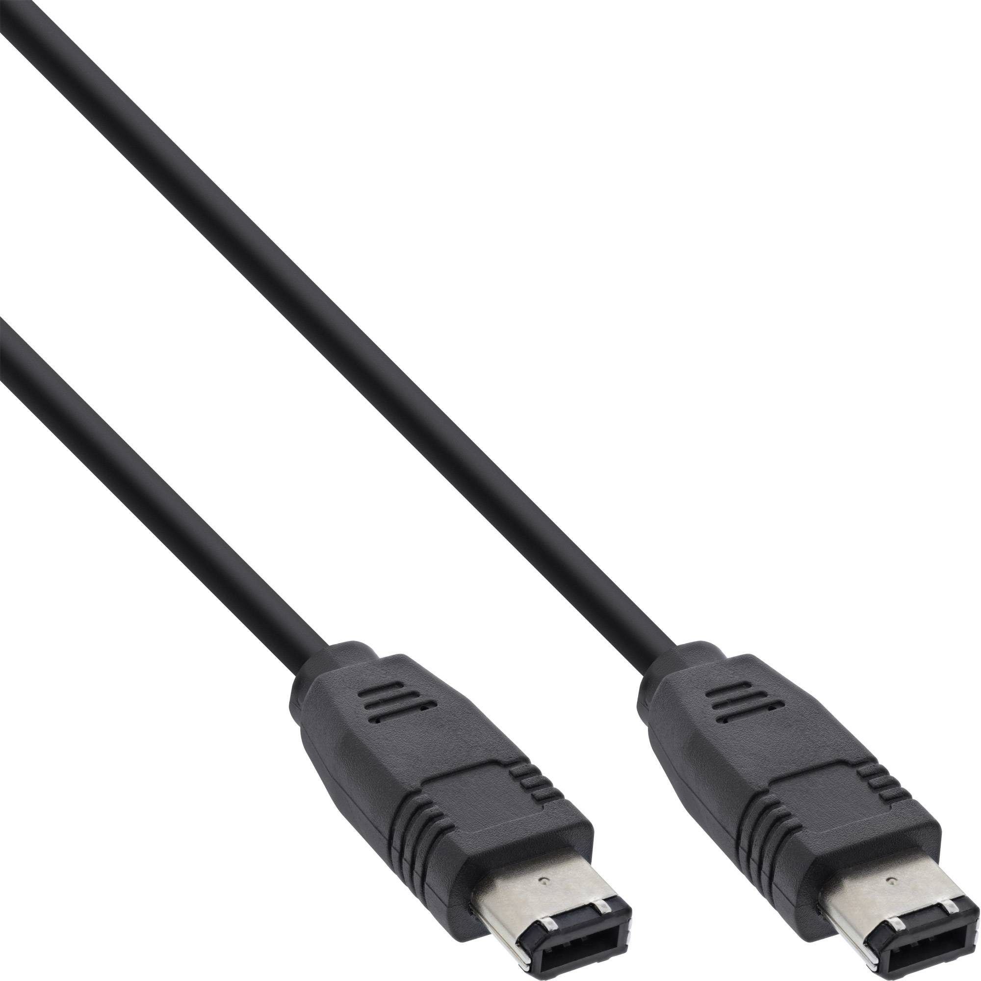 InLine FireWire Kabel - IEEE1394 6pol Stecker / Stecker - schwarz - 0,5m-0